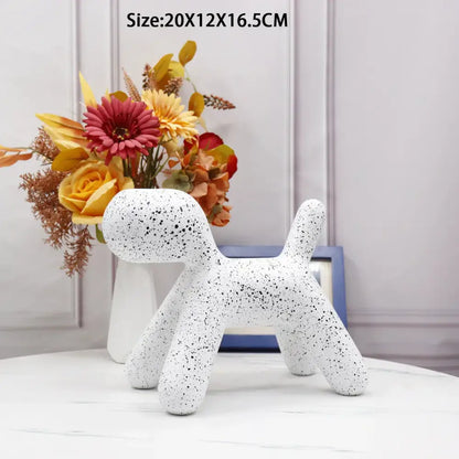 Reflective silver art statue living room decorbites doberman ornament