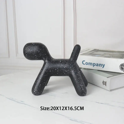 Reflective silver art statue living room decorbites doberman ornament