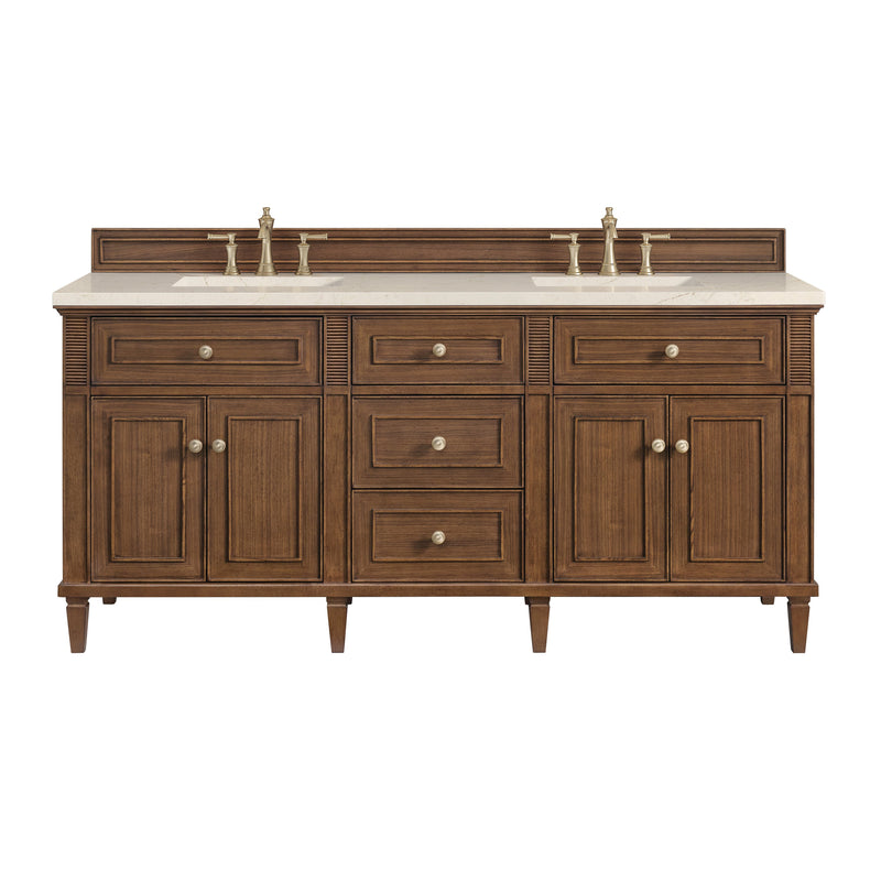 James Martin Lorelai 72" Double Bathroom Vanity, Mid-Century Walnut