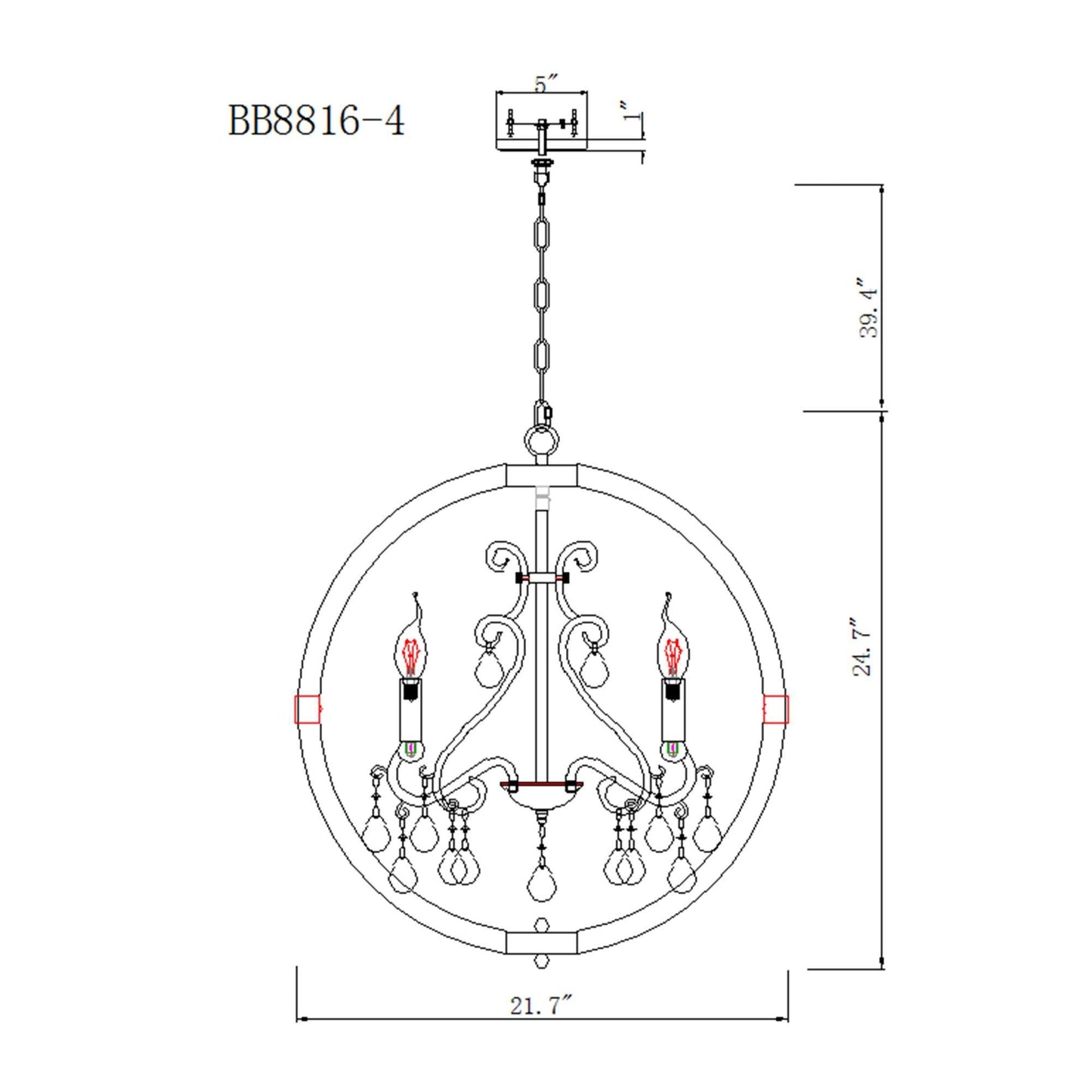 Retha Brown 4-Light Caged Island Pendant Lights