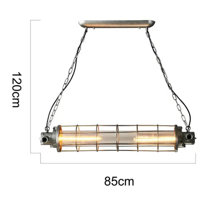 Retro bar industrial metal cage chandelier dining room pendant light