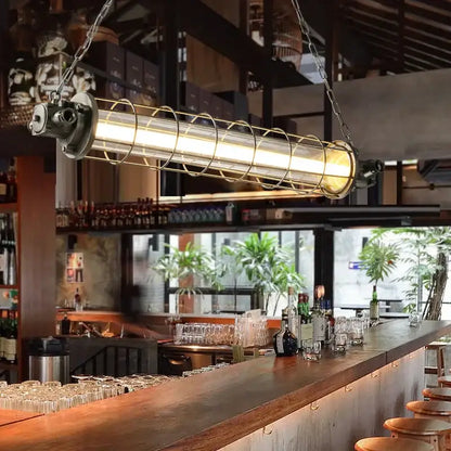 Retro bar industrial metal cage chandelier dining room pendant light