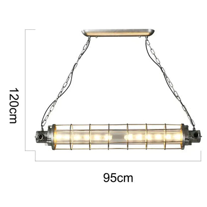 Retro bar industrial metal cage chandelier dining room pendant light