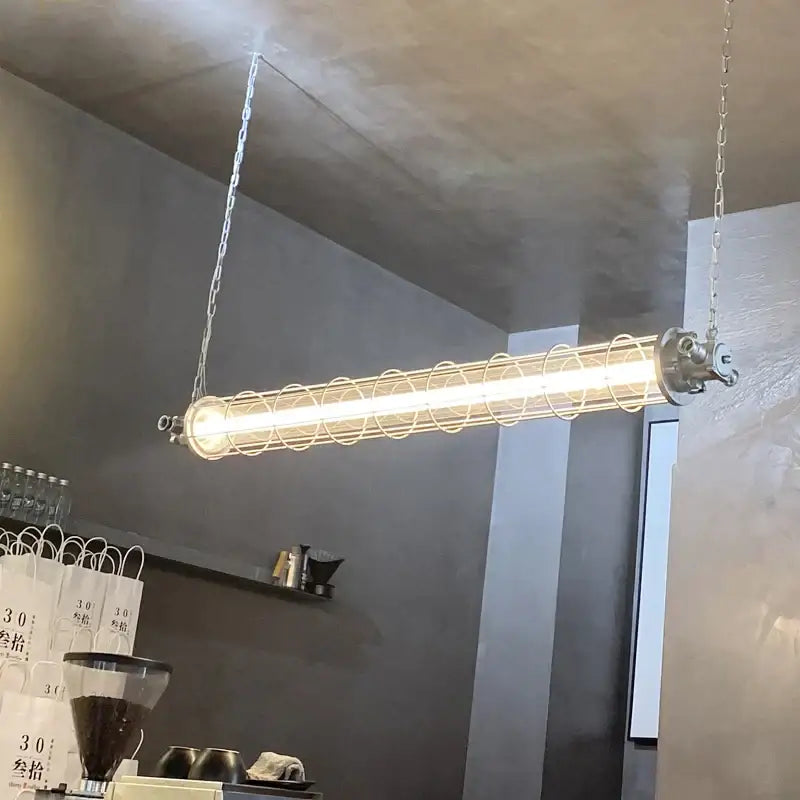 Retro bar industrial metal cage chandelier dining room pendant light