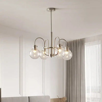 Retro bauhaus brass glass led chandelier for dining room