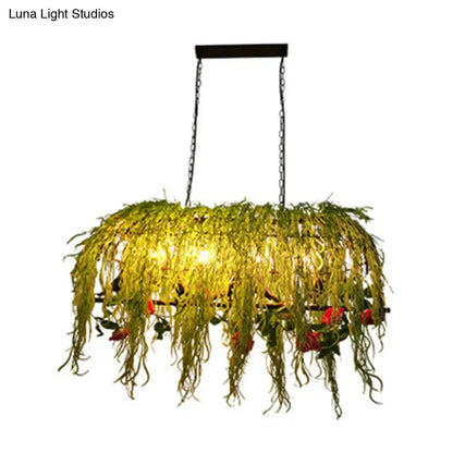 Retro black bird cage island plant chandelier dining room e26 e27