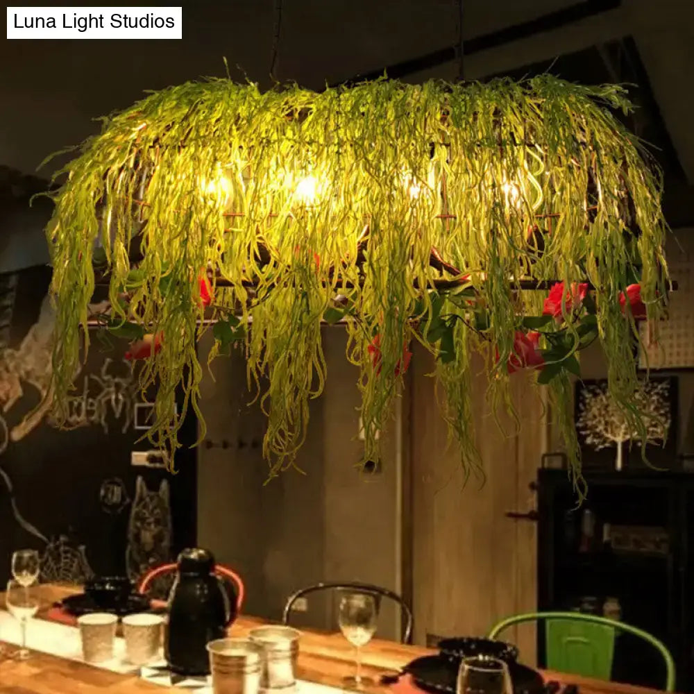 Retro black bird cage island plant chandelier dining room e26 e27