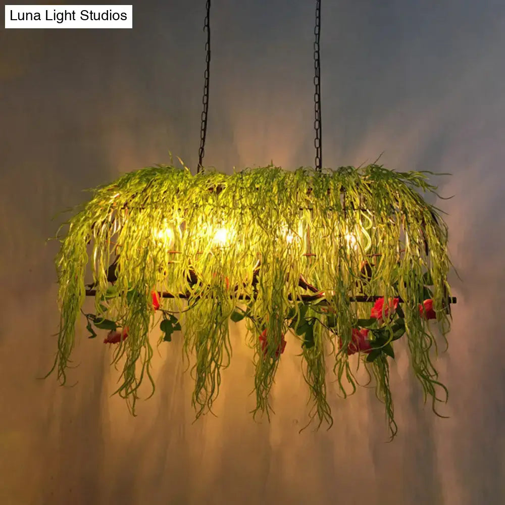 Retro black bird cage island plant chandelier dining room e26 e27