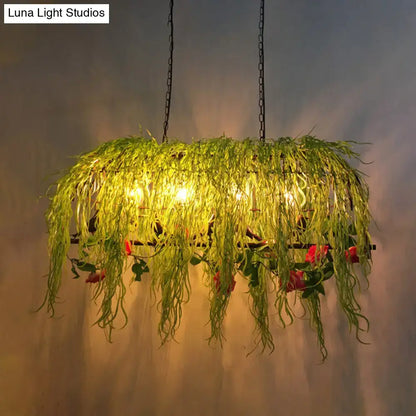 Retro black bird cage island plant chandelier dining room e26 e27