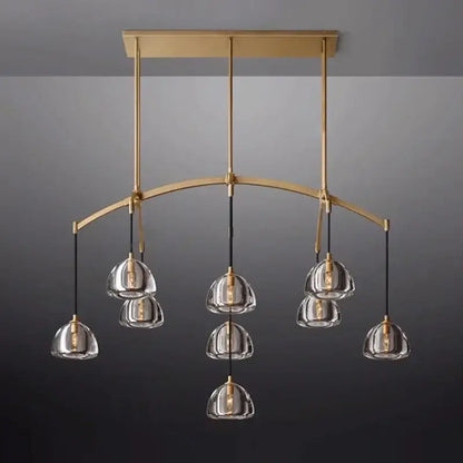 Retro black brass crystal glass pendant light dining room chandelier
