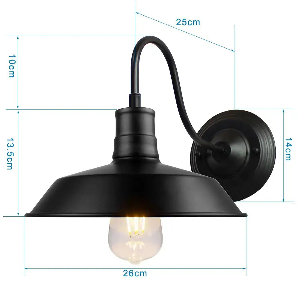 Retro black cage guard wall sconce bedroom edison lamp