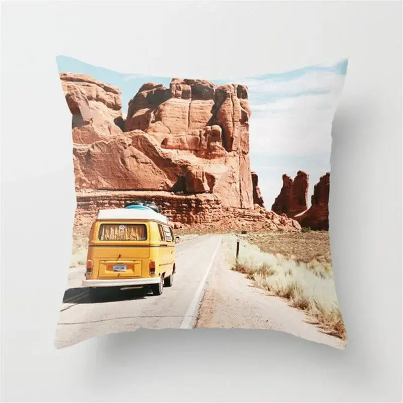 Retro black camera print cushion cover living room decor