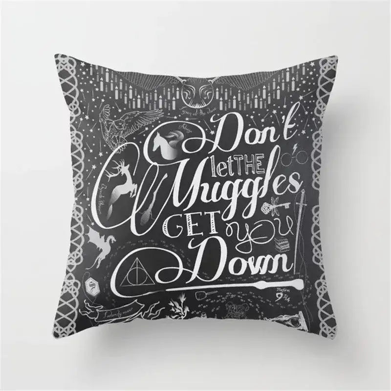 Retro black camera print cushion cover living room decor