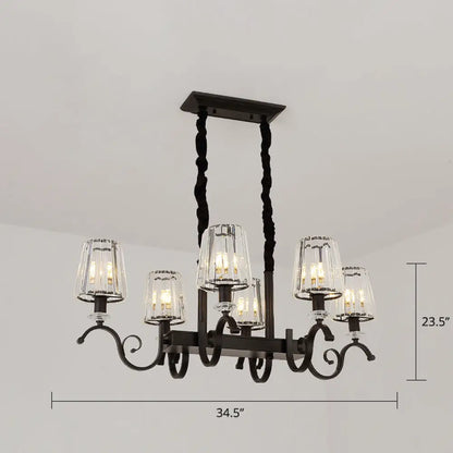 DecorBites™ Retro Black Crystal Pendant Light for Dining Room - Conical Island Ceiling Light