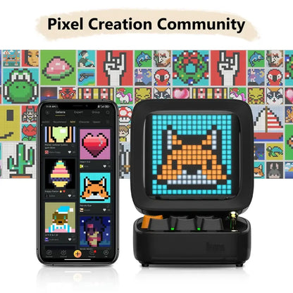 Retro black pixel art bluetooth speaker bedroom ditoo pixel art
