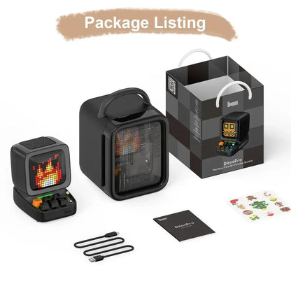 Retro black pixel art bluetooth speaker bedroom ditoo pixel art