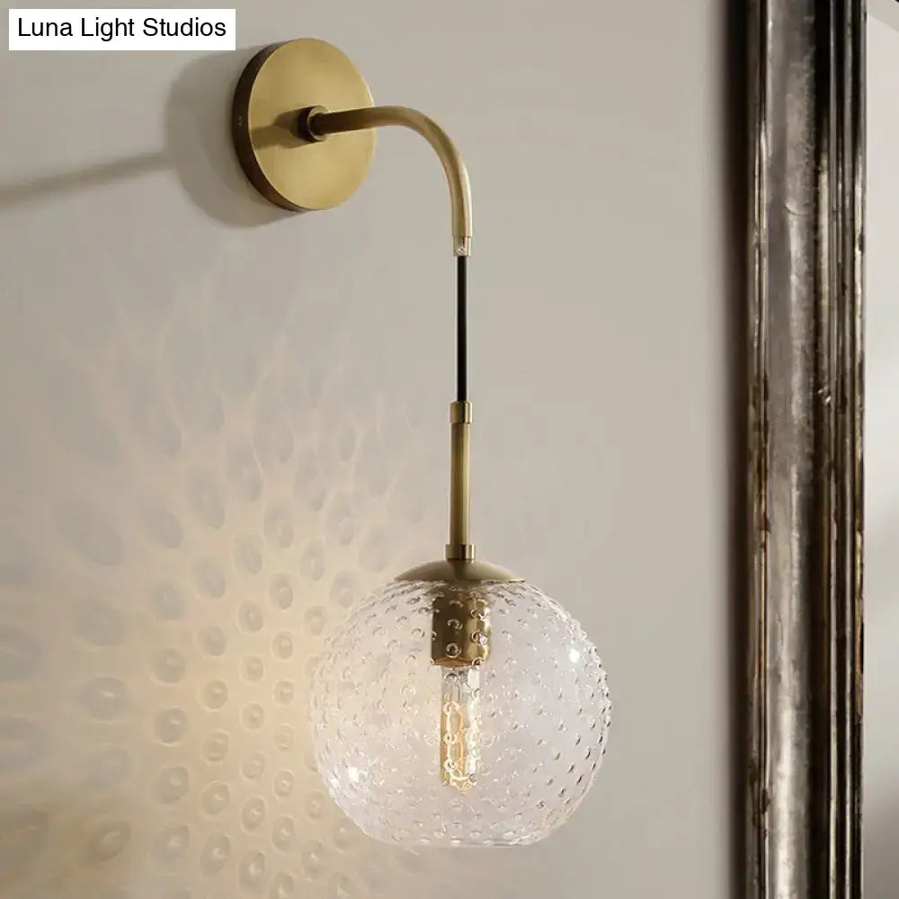 Retro blue glass globe wall lamp bedroom pink yellow blue light