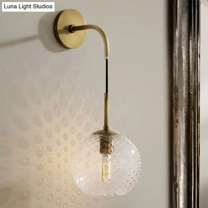 Retro blue glass globe wall lamp bedroom pink yellow blue light