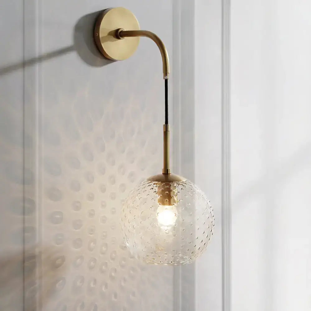 Retro blue glass globe wall lamp bedroom pink yellow blue light