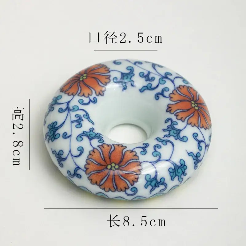 Retro blue & white porcelain teacup tray set dining room decor