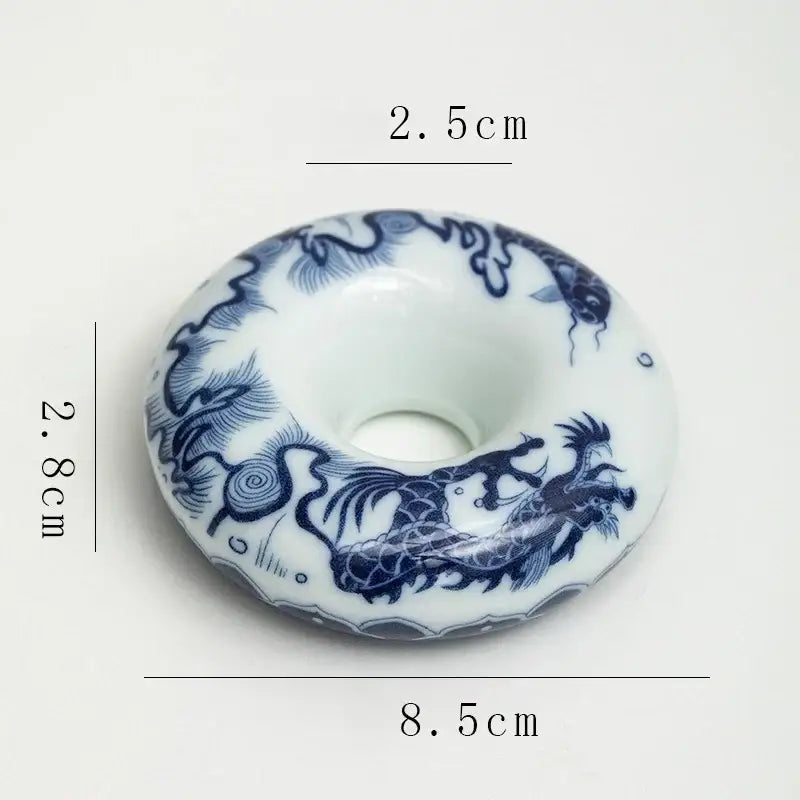 Retro blue & white porcelain teacup tray set dining room decor