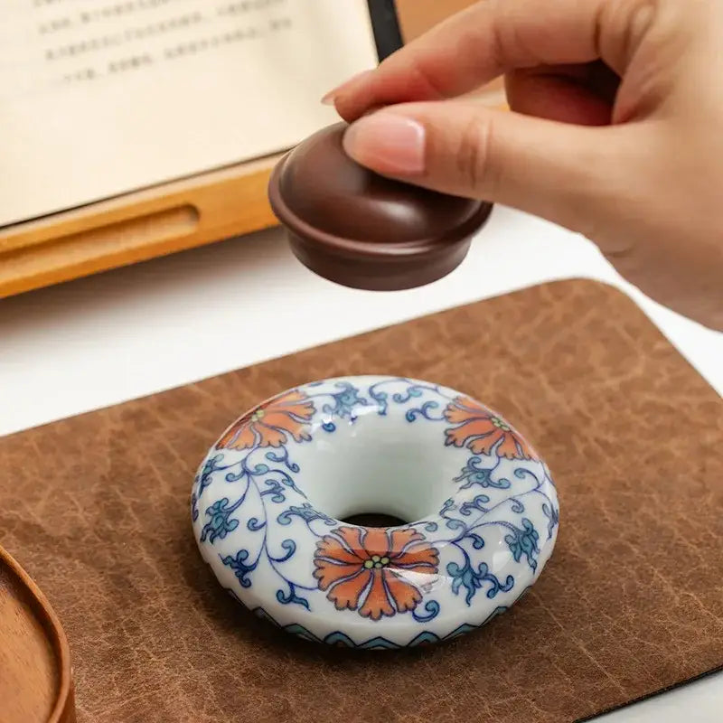 Retro blue & white porcelain teacup tray set dining room decor