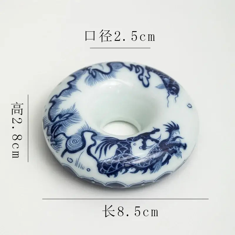 Retro blue & white porcelain teacup tray set dining room decor