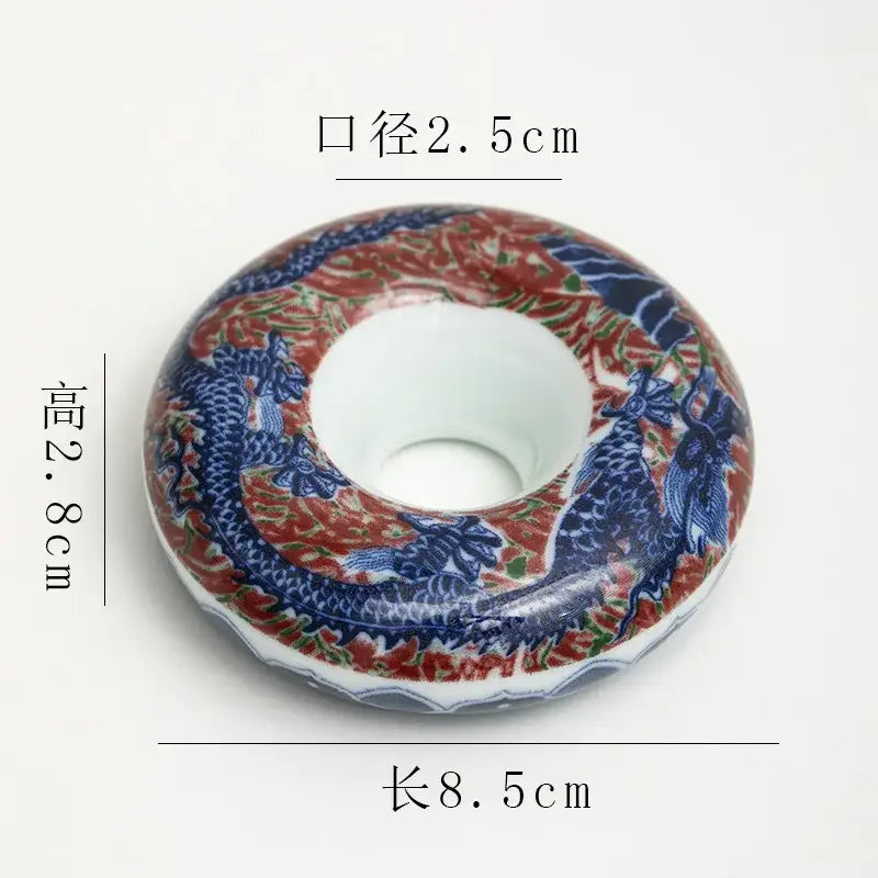 Retro blue & white porcelain teacup tray set dining room decor