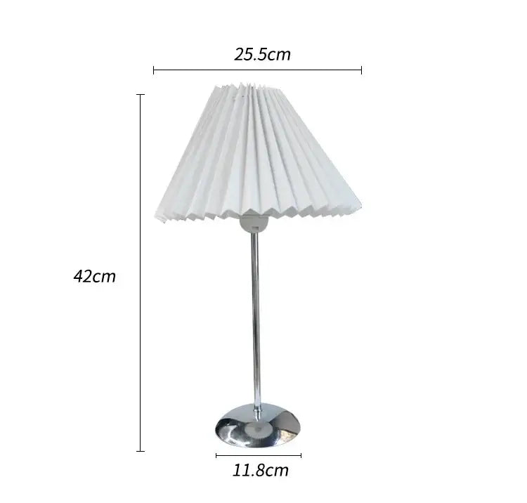 Retro brass and cream adjustable pleated table lamps bedroom light