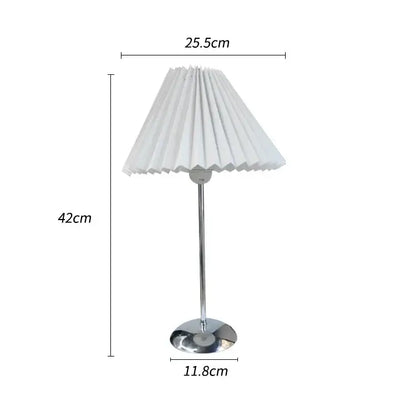 Retro brass and cream adjustable pleated table lamps bedroom light