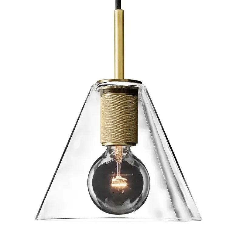 Retro brass and glass led pendant light – dining room filament lamp