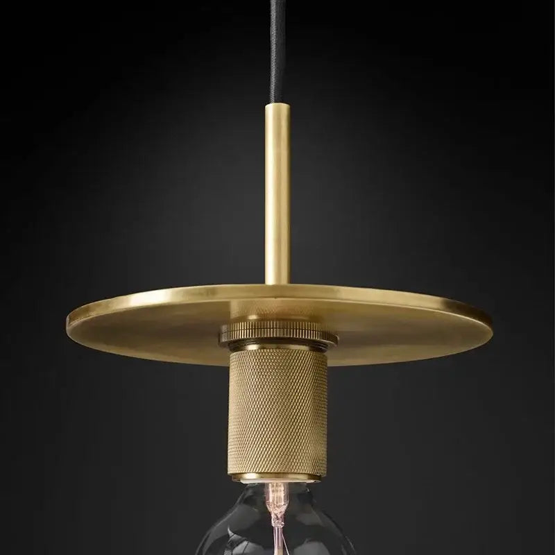 Retro brass and glass led pendant light – dining room filament lamp