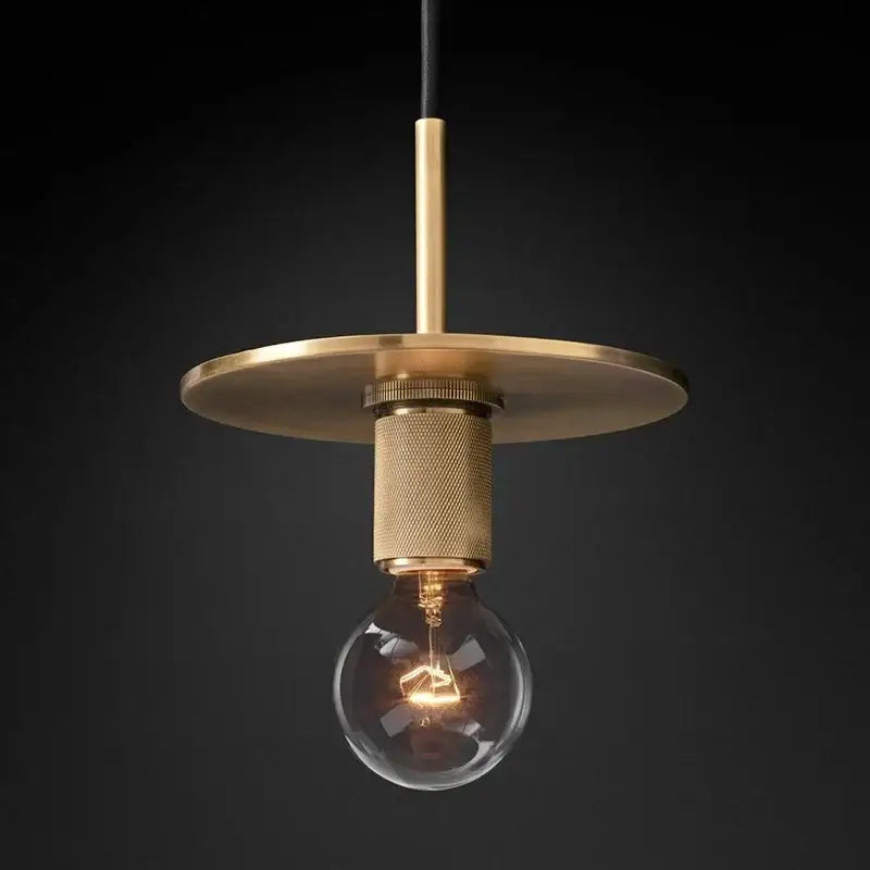 Retro brass and glass led pendant light – dining room filament lamp