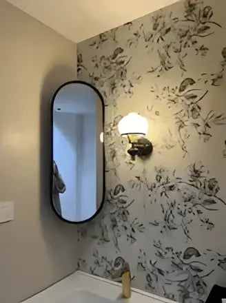 Retro brass & black french wall lamp – bedroom globe light