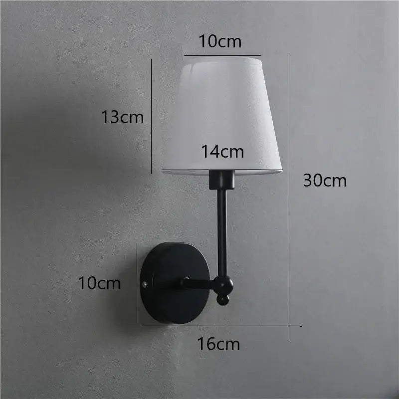 Retro brass & white led retro wall lamp bedroom sconce