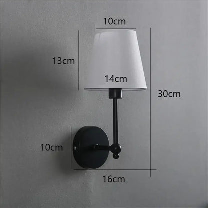 Retro brass & white led retro wall lamp bedroom sconce