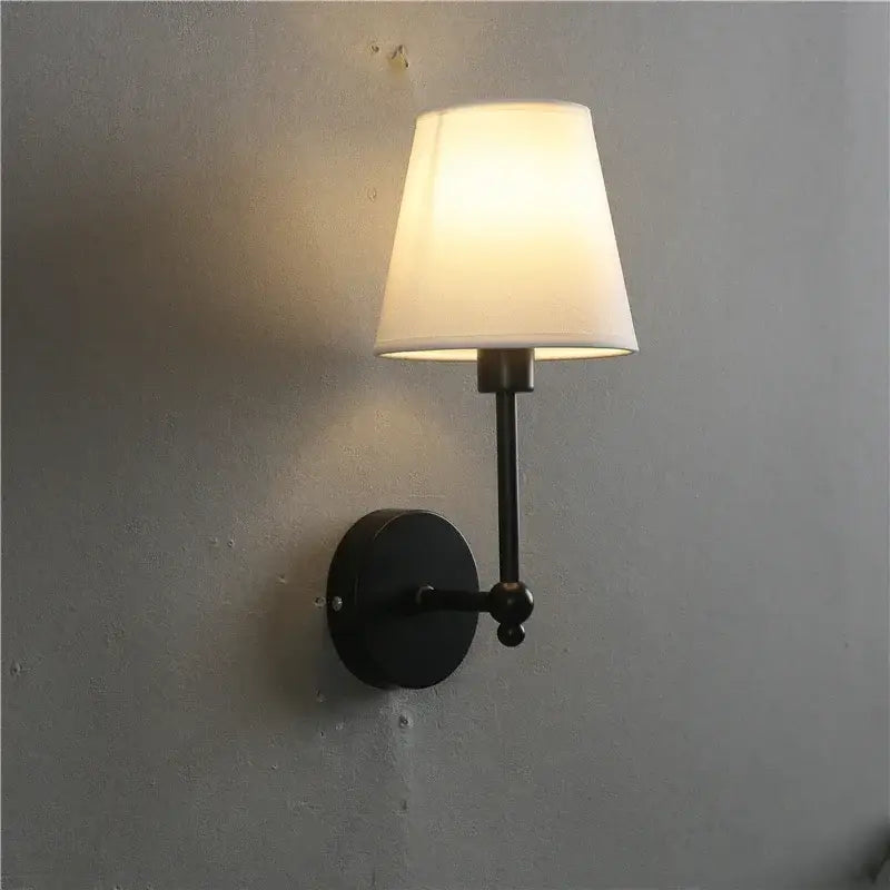 Retro brass & white led retro wall lamp bedroom sconce