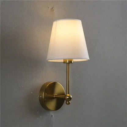 Retro brass & white led retro wall lamp bedroom sconce