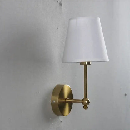 Retro brass & white led retro wall lamp bedroom sconce