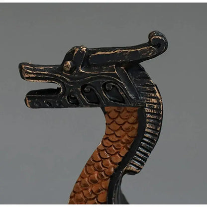 Retro bronze dragon boat incense holder living room decor
