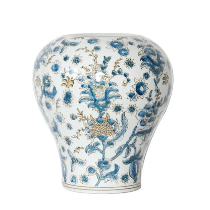 Retro chinese blue & white porcelain ceramic vase set living room