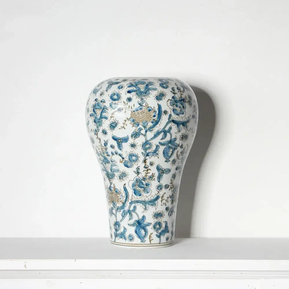 Retro chinese blue & white porcelain ceramic vase set living room