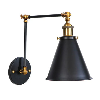Retro copper iron loft wall lamp bedroom industrial sconce