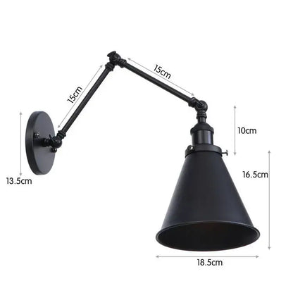 Retro copper iron loft wall lamp bedroom industrial sconce