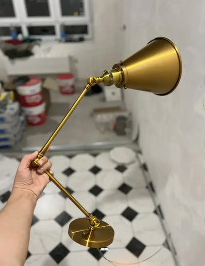 Retro copper iron loft wall lamp bedroom industrial sconce