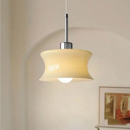 Retro cream glass chandelier bedroom pendant light