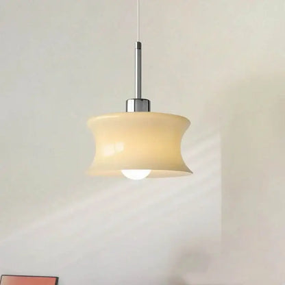 Retro cream glass chandelier bedroom pendant light