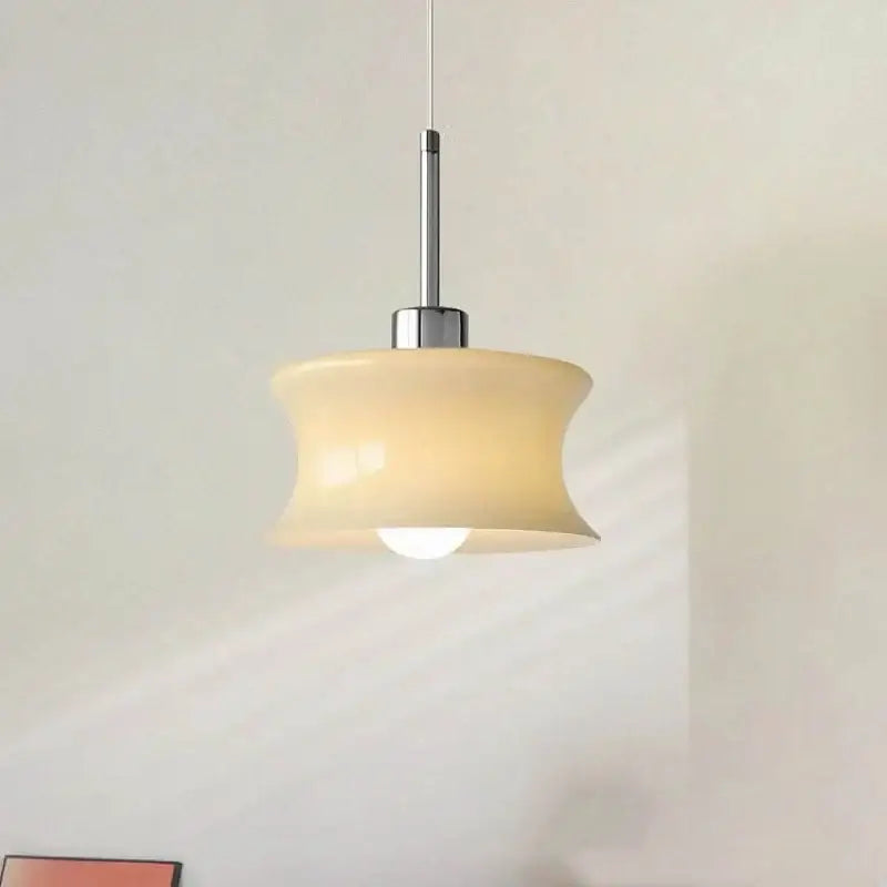 Retro cream glass chandelier bedroom pendant light