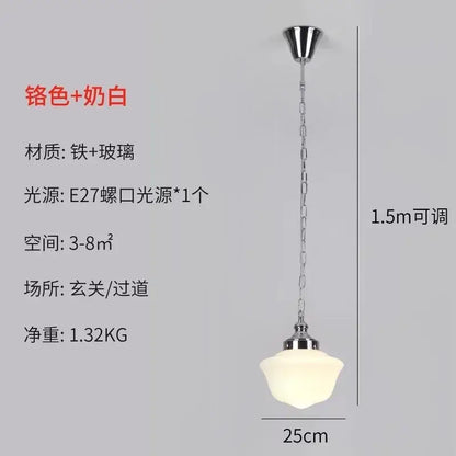 Retro cream glass pendant light kitchen hanging lamp