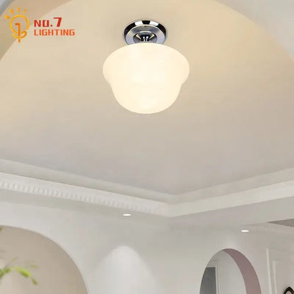 Retro cream glass pendant light kitchen hanging lamp